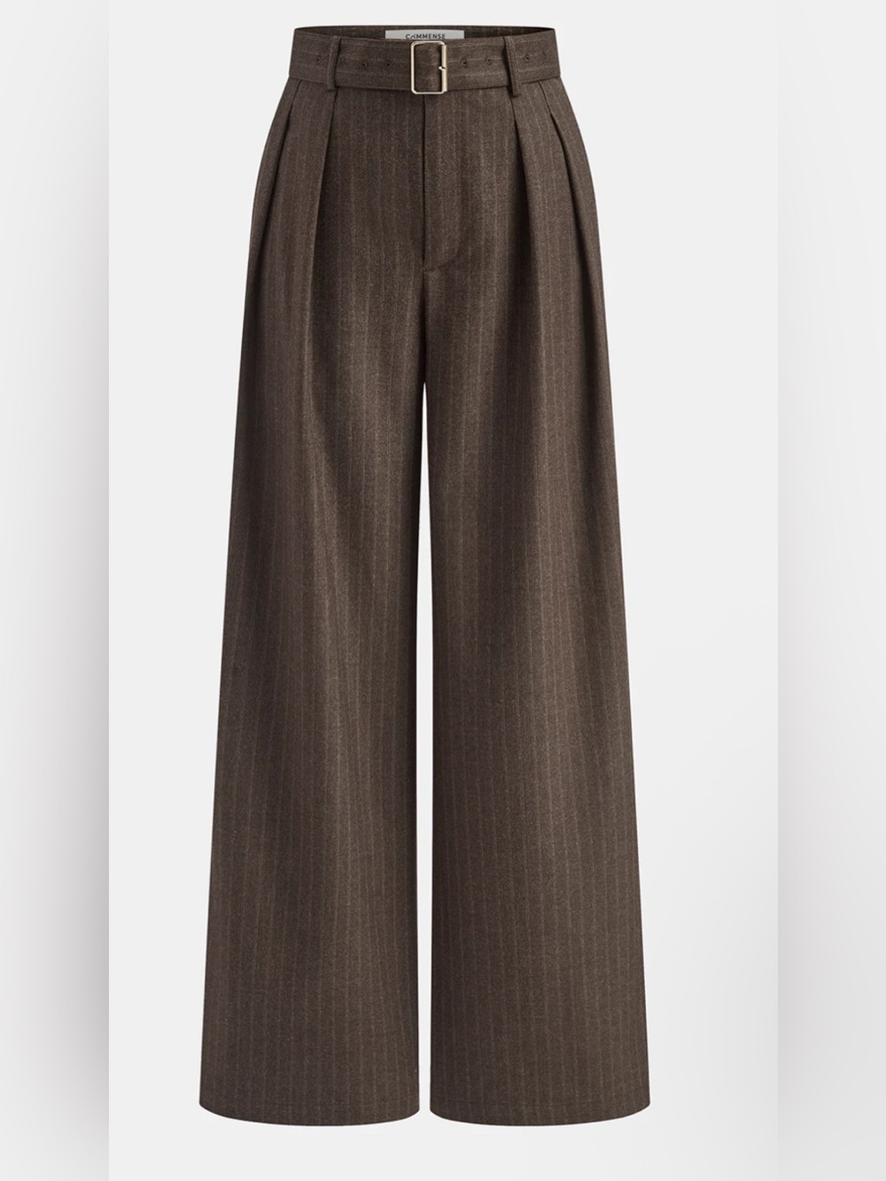 NWT Commense Pleated Wide-Leg Dress Pants in Dark Brown